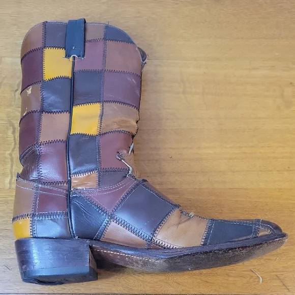 Patchwork Leather Western Boots - Picture 9 of 16